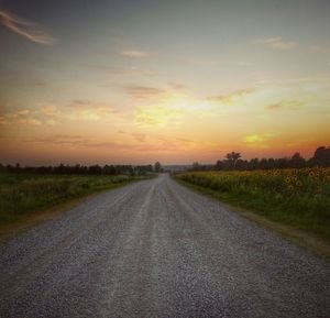 Country road at sunset