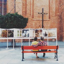 Woman sitting on bench