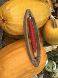 Close-up of pumpkin on table