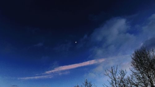 Low angle view of vapor trail in sky