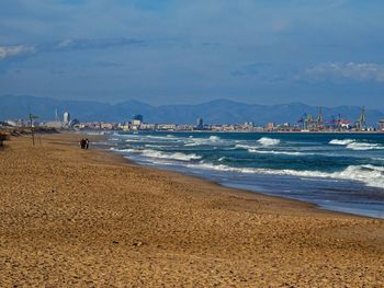 Scenic view of beach against sky