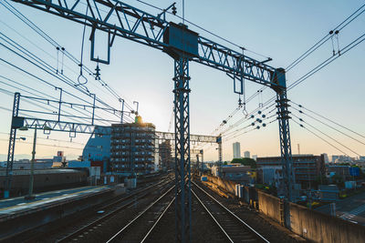 Railroad tracks against sky