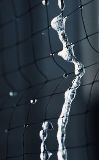 Close-up of snow hanging outdoors