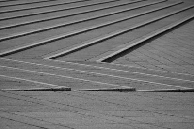 High angle view of structured pavement