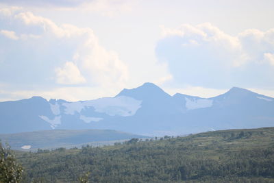 Scenic view of mountains against sky
