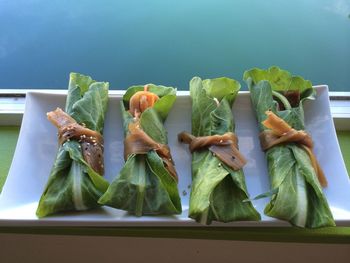 Close-up of chopped vegetables on table