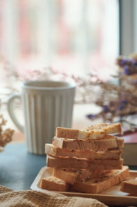 Close-up of cake on table