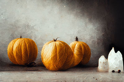 Close-up of pumpkins on table