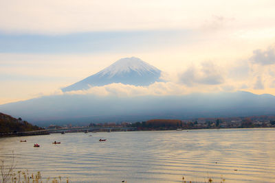 View of sea against cloudy sky