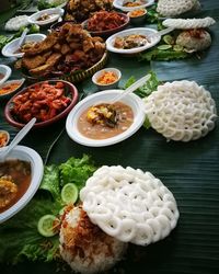 Close-up of food on table