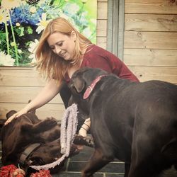 Woman with dog