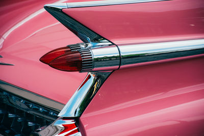 Close-up of red car wheel