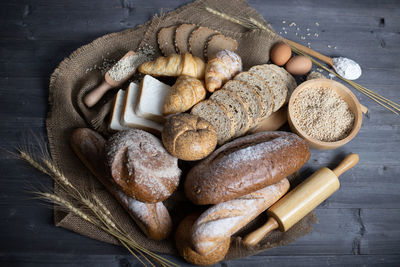 High angle view of eggs in container on table