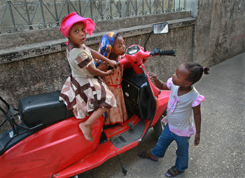 Children playing with toy