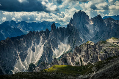 Panoramic view of landscape with mountain range in background