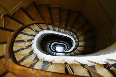 Directly above shot of spiral staircase