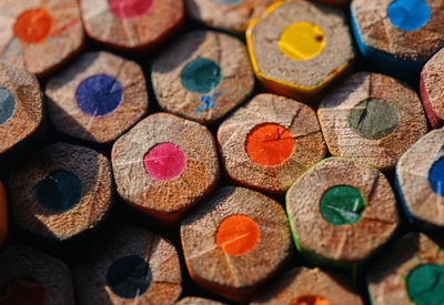 Full frame shot of multi colored pencils