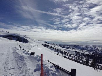 Scenic view of snow covered landscape