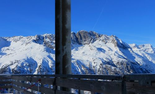 Scenic view of snowcapped mountains