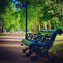 Empty benches in park