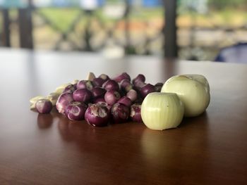 Close-up of fruits on table