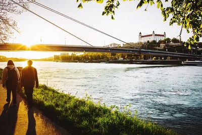 Bridge over river in city