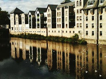 Reflection of buildings in water