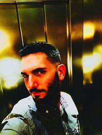 Portrait of young man looking away