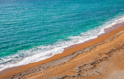 High angle view of beach