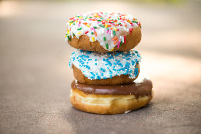 Close-up of donuts