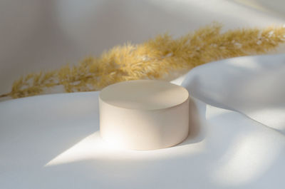 Close-up of dentures on table