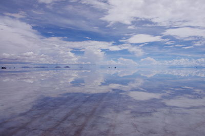 Aerial view of sea against sky