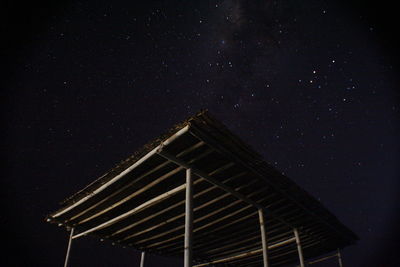 Built structure against sky at night