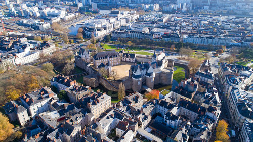 High angle view of town