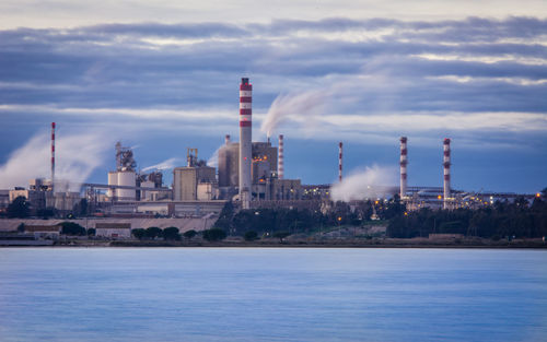 View of factory against sky