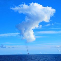 View of calm blue sea against sky
