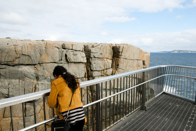 Woman standing at observation point