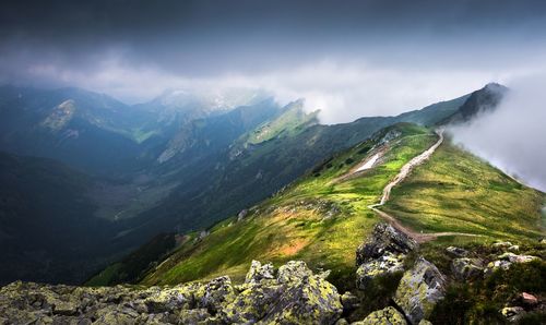 Scenic view of mountains against sky