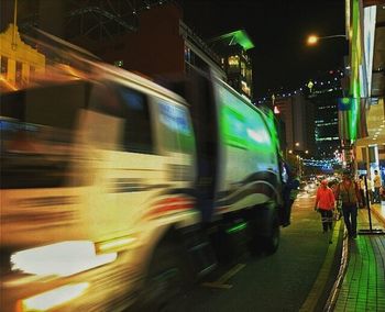 Traffic on road at night