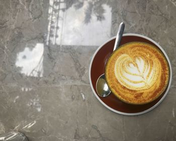 Coffee cup on table