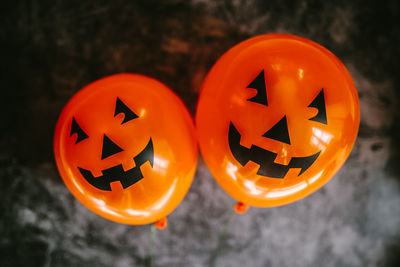 Close-up of illuminated pumpkin