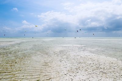 Scenic view of beach against sky