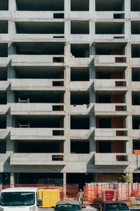 Low angle view of building at construction site