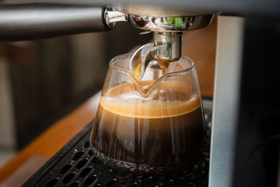 Close-up of coffee in cafe