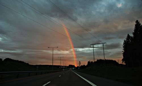 Road against sky during sunset