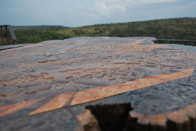 Close-up of water against sky