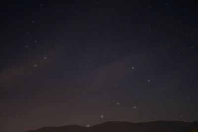 Low angle view of stars in sky