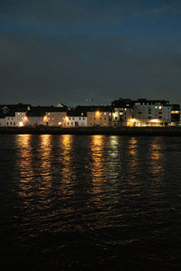 Scenic view of sea against sky at night