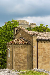 Exterior of historic building against sky