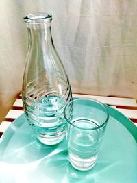 Close-up of glass of water on table